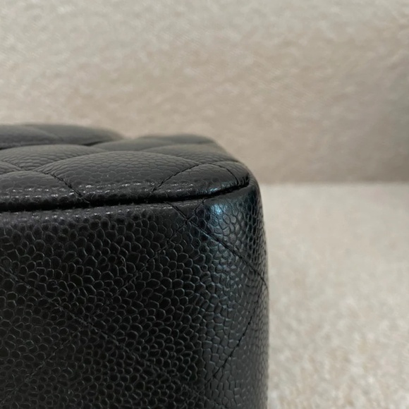 Authentic Chanel Classic Flap Jumbo Black Caviar Silver Hardware - Picture 8 of 16